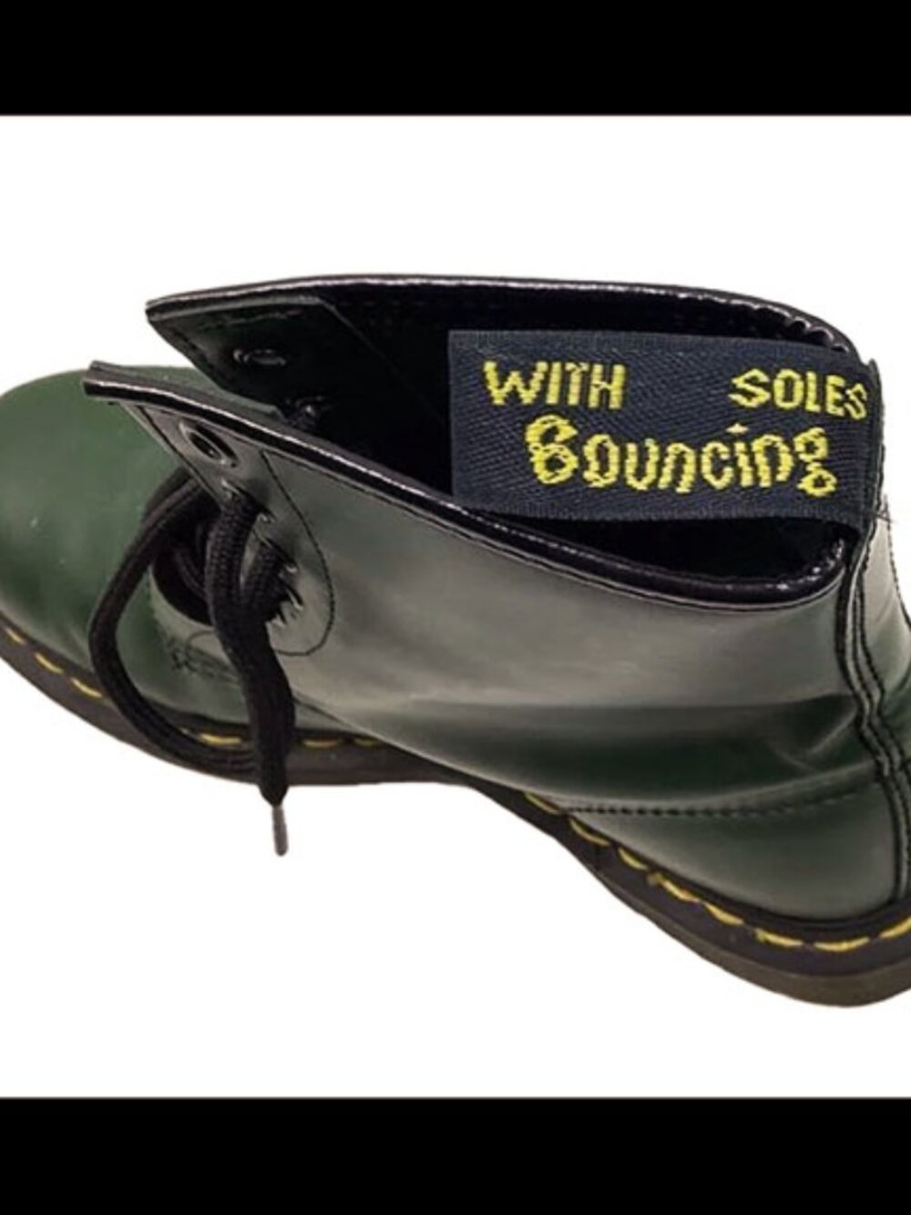 Dr. Martens 1460 Dark Green Lace Up Combat Boots Yellow Stitching Size 8 Exc Con - Picture 16 of 16